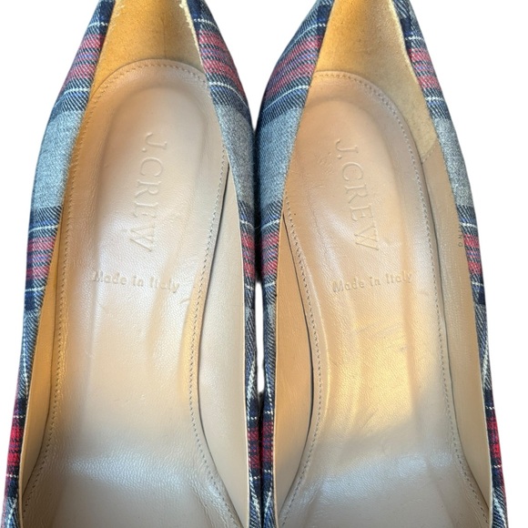 J.Crew Etta Plaid Studded Cap Toe Pumps Heels Shoes I Size: 6.5 - Picture 7 of 9